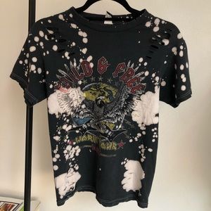 wild and free world tour 1986 distressed band tee.